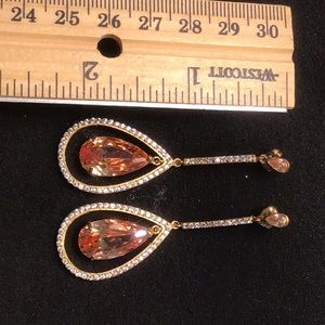 Crystal and CZ drop earrings